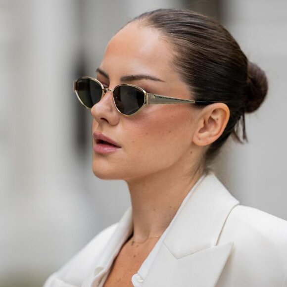 NEW GUCCI SUNGLASSES GOLD GREY WOMEN EYEWEAR